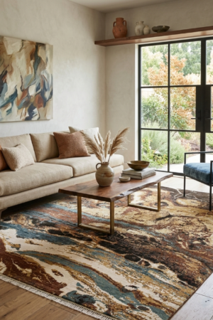 Exquisite Abstract Handmade Rug