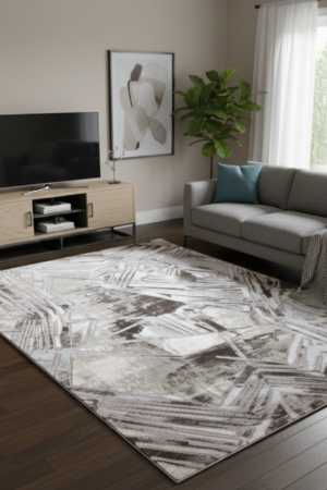 Stunning Brown Abstract Rug