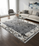 Elegant Grey Abstract Rug