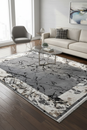 Elegant Grey Abstract Rug