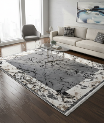 Elegant Grey Abstract Rug
