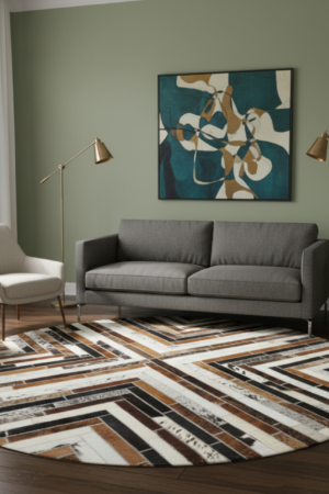 Premium Cow Patch Round Rug