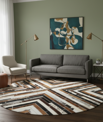 Premium Cow Patch Round Rug