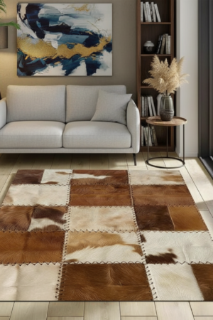 Elegant Cow Patch Handmade Rug