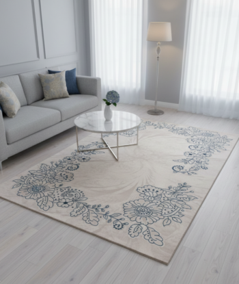 Premium Off-White Turk Style Floral Rug