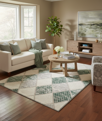 Elegant Off-white Streaks Rug