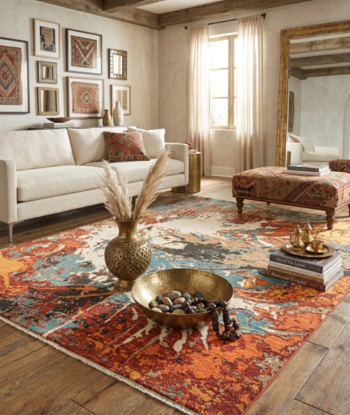 Exquisite Abstract Handmade Rug