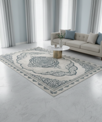 Exquisite Grey Floral Rug