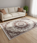 Classic Brown Floral Rug