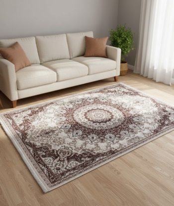 Classic Brown Floral Rug
