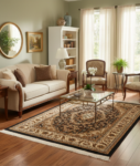 Traditional Copper Floral Rug