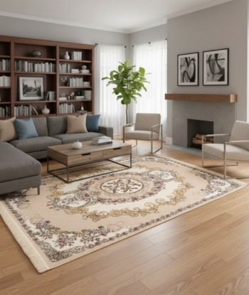 Exquisite Ivory Sultani Khas Rug