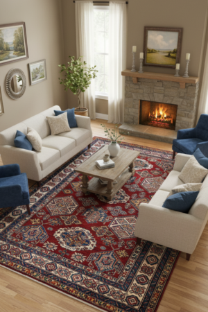 Rich Traditional Kazak Handmade Rug