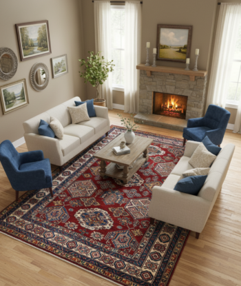 Rich Traditional Kazak Handmade Rug