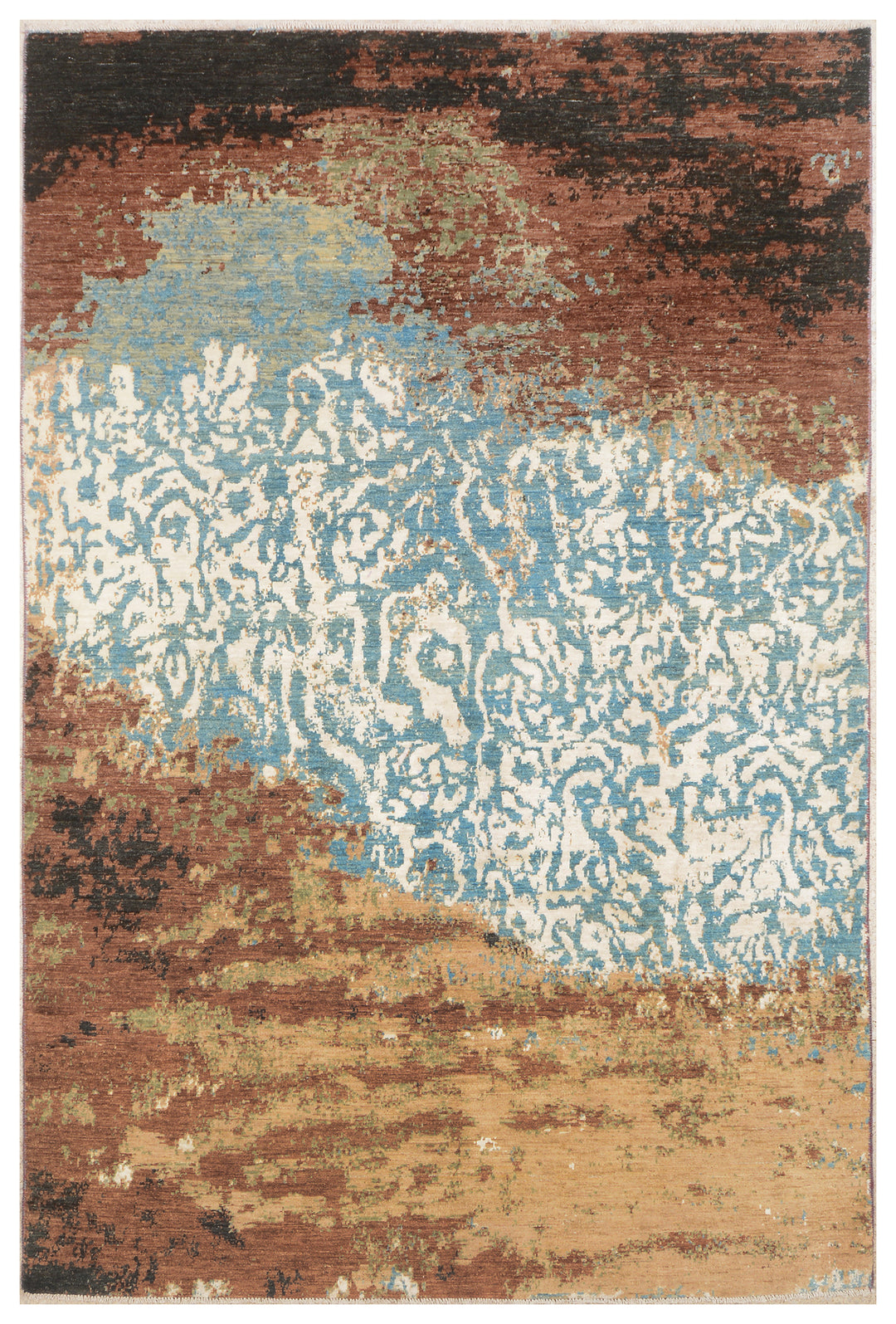 Elegant Abstract Handmade Rug - Image 2