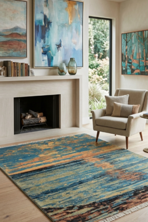 Elegant Abstract Handmade Rug