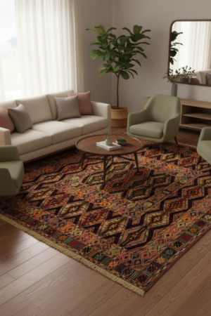 Authentic Belgic Handmade Wool Rug