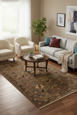 Elegant Chobi Handmade Wool Rug