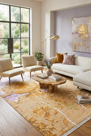 Elegant Abstract Handmade Rug