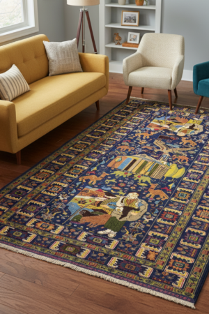 Exquisite Handmade Shikargah Rug