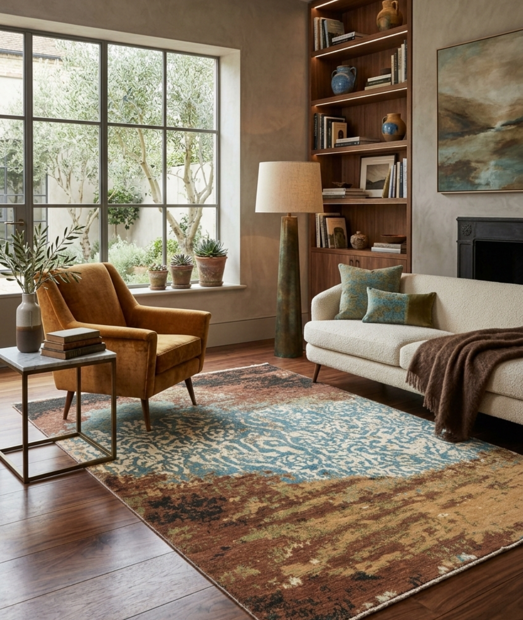 Elegant Abstract Handmade Rug